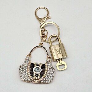 Louis Vuitton Authentic Gold Padlock 🔒 Key + Unbranded Keychain Bag Charm